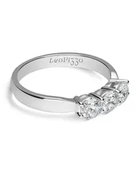 LEO PIZZO 18kt Trilogy Weißgoldring mit Diamanten Silber