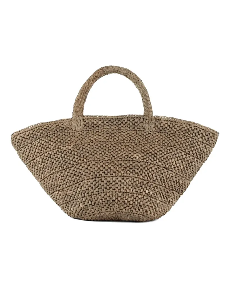 IBELIV woven-design top-handle tote bag - Nude Nude