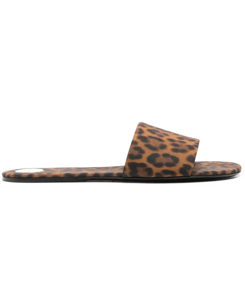 Saint Laurent Carlyle Pantoletten mit Leoparden-Print - Braun Braun