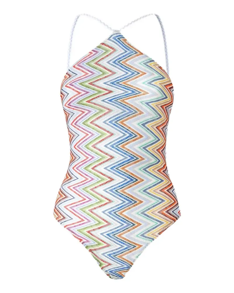 Missoni zigzag-knit swimsuit - Weiß Weiß