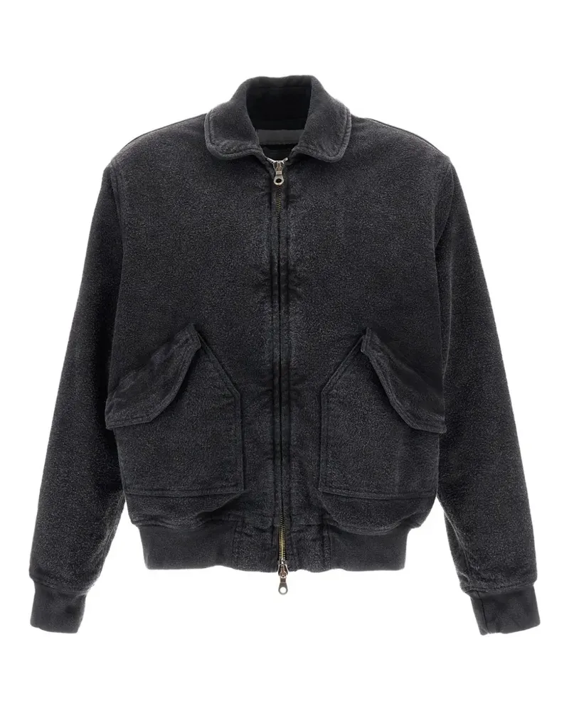 Original Vintage Style Bomberjacke mit Reißverschluss - Grau Grau