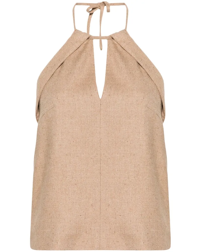 REMAIN Top mit V-Ausschnitt - Nude Nude