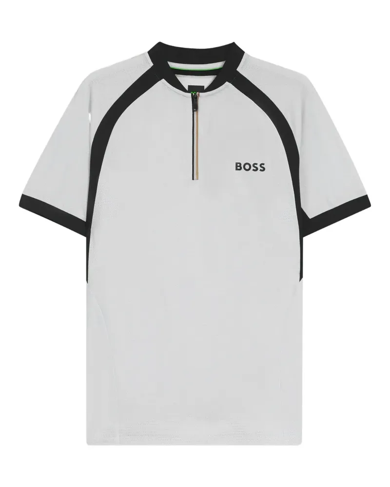 HUGO BOSS Poloshirt mit kurzem Reißverschluss - Weiß Weiß