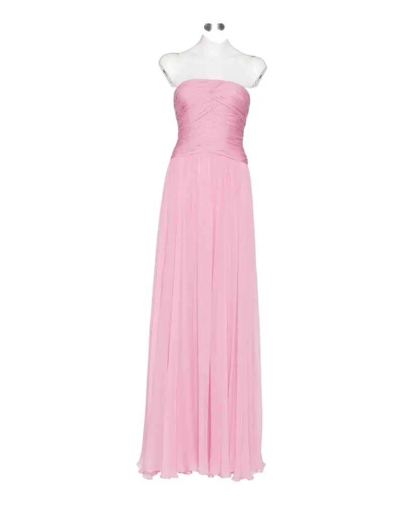 Zuhair Murad Schulterfreies Abendkleid aus Seidenchiffon - Rosa Rosa
