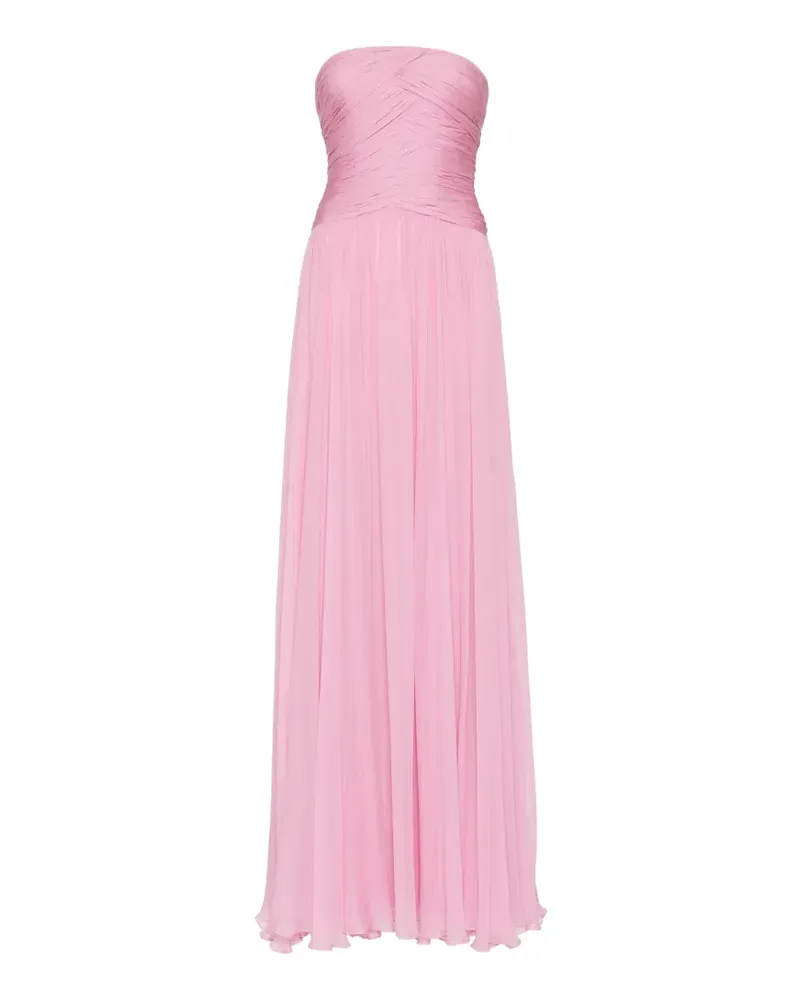 Zuhair Murad Schulterfreies Abendkleid aus Seidenchiffon - Rosa Rosa