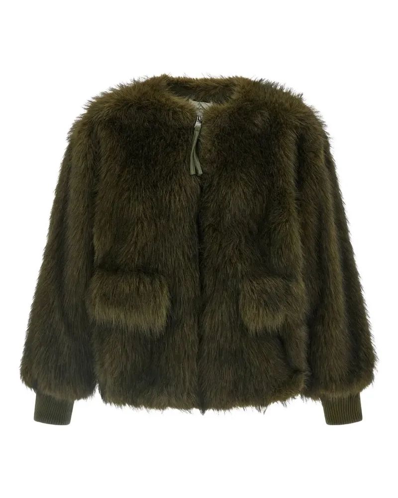 NUDE Bomberjacke aus Eco Fur - Grün Grün