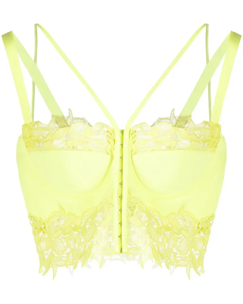 Versace Corsage mit floraler Spitze - Gelb Gelb
