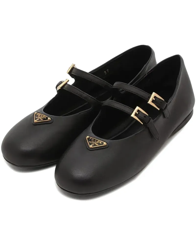 Prada Ballerinas mit Schnallenriemen - Schwarz Schwarz