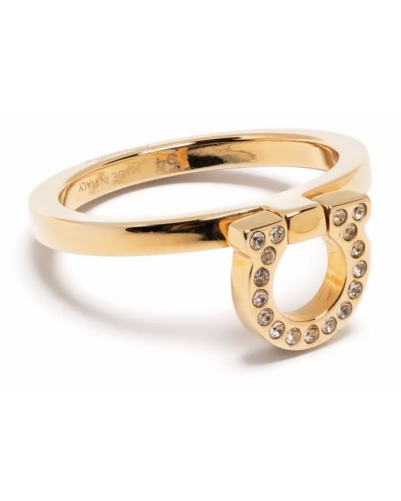 Ferragamo Ring mit Kristallen Gold