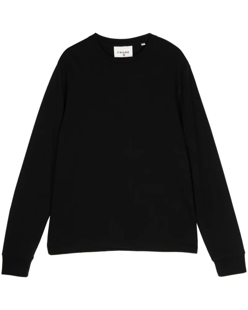 Frame Denim Duo Fold Pullover mit Rundhalsausschnitt - Schwarz Schwarz