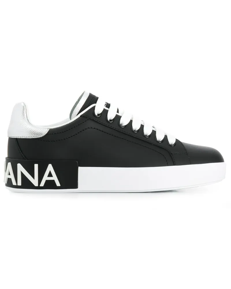 Dolce & Gabbana Portofino Sneakers mit Logo - Schwarz Schwarz