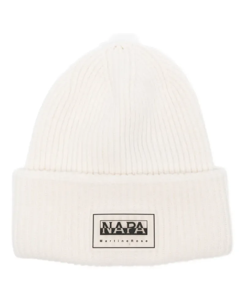 Martine Rose F-Douglas Rep ribbed logo patch beanie - Nude Nude