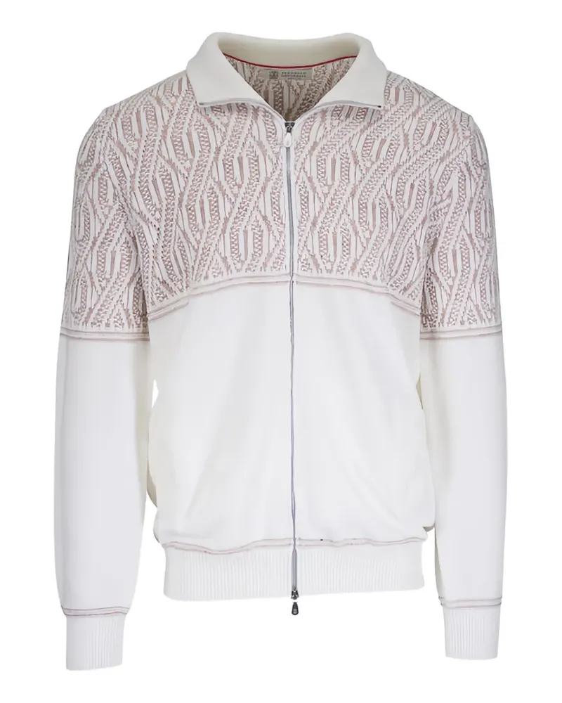 Brunello Cucinelli Gemustertes Sweatshirt - Weiß Weiß