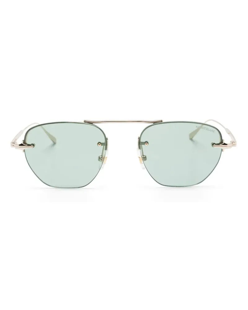 Montblanc Sonnenbrille mit geometrischem Gestell - Gold Gold