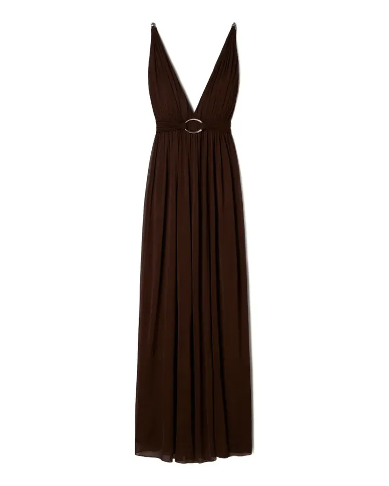 Tory Burch Viskose-Kleid mit V-Ausschnitt - Braun Braun