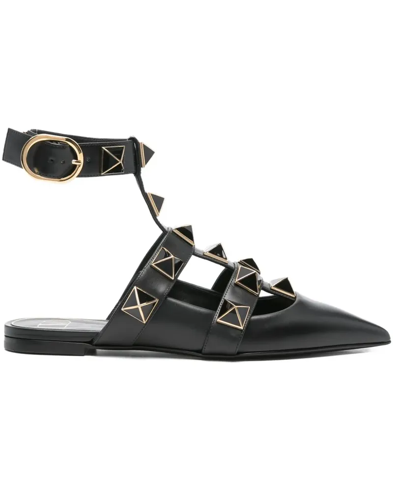 Valentino Garavani Roman Rockstud Ballerinas - Schwarz Schwarz