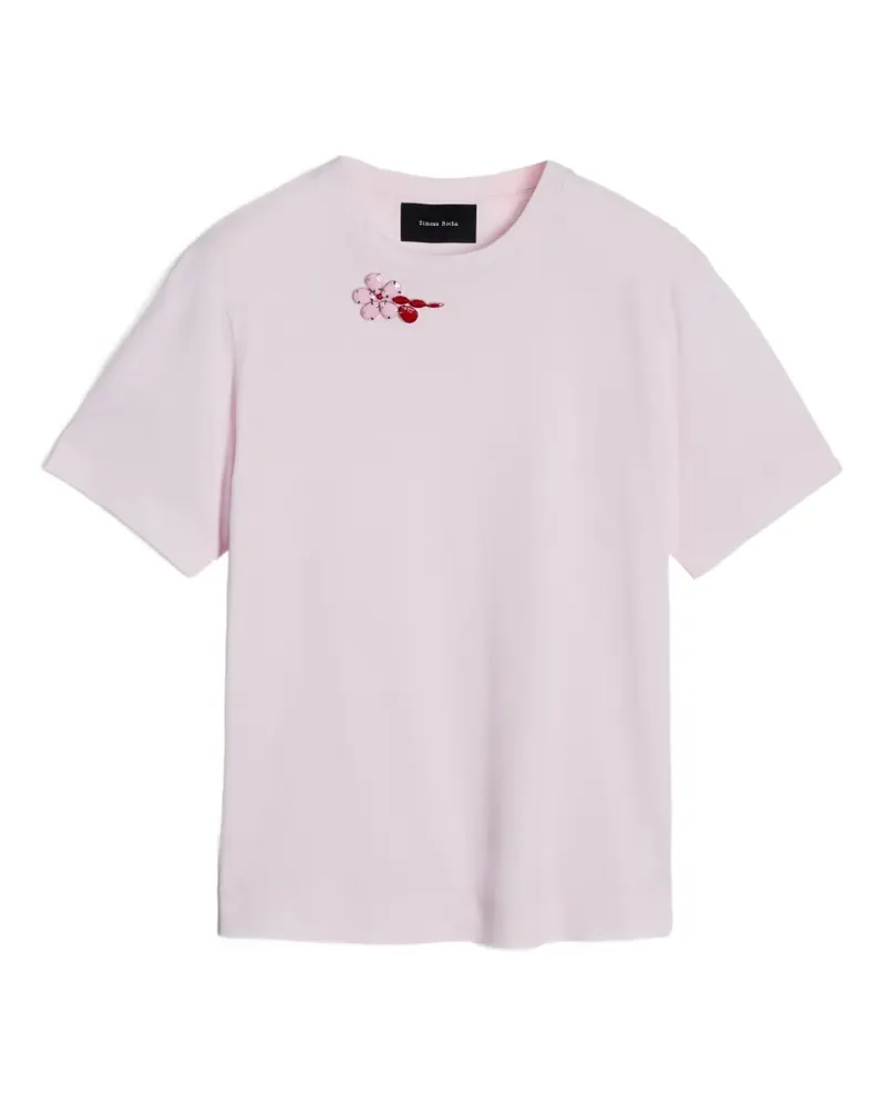 Simone Rocha T-Shirt mit Blumendetail - Rosa Rosa