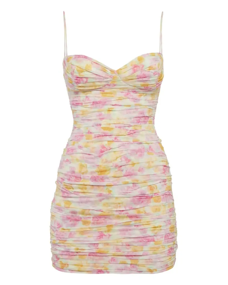 Magda Butrym Gerafftes Kleid mit Blumen-Print - Rosa Rosa