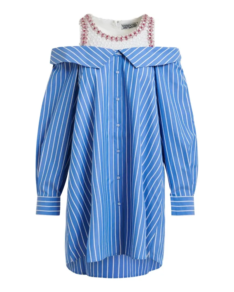 Essentiel Jori striped layered mini shirt dress - Blau Blau