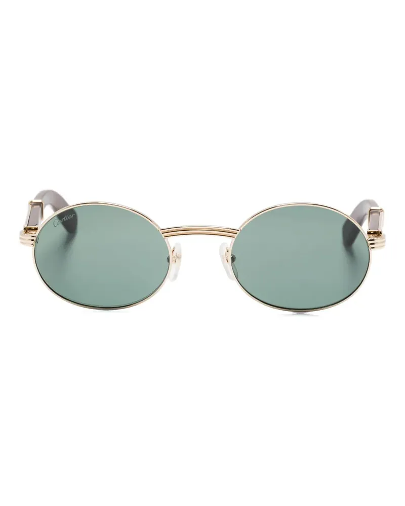 Cartier Sonnenbrille mit Holzdetail - Gold Gold