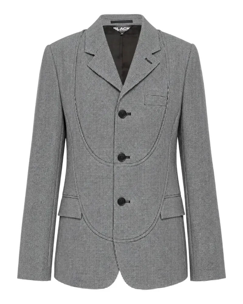 Comme des Garçons houndstooth-pattern curved-seam blazer - Grau Grau