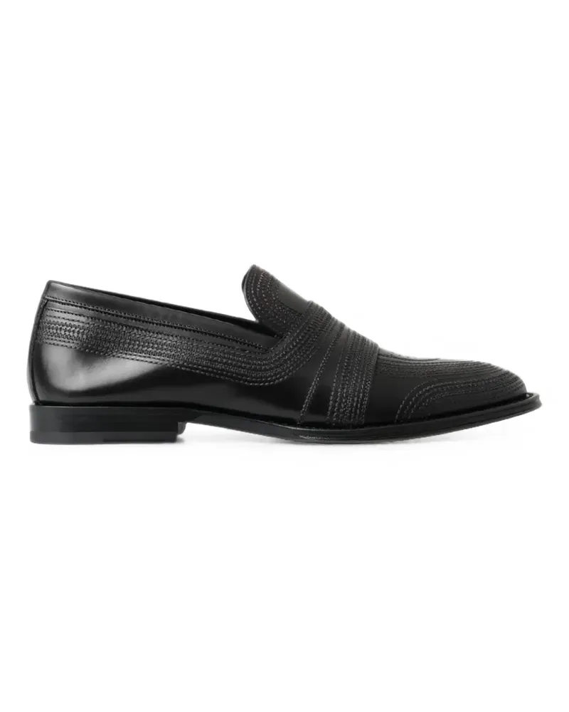Dolce & Gabbana Loafer aus Leder mit Ziernähten - Schwarz Schwarz