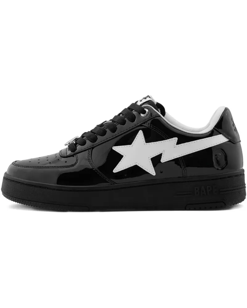 BAPE logo-patch lace-up sneakers - Schwarz Schwarz