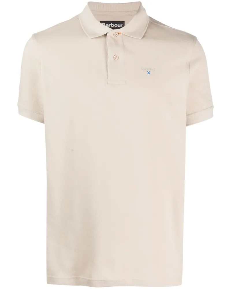 Barbour Poloshirt mit Logo-Stickerei - Nude Nude