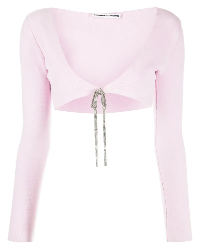 Alexander Wang Cropped-Cardigan mit Kristallen - Rosa Rosa