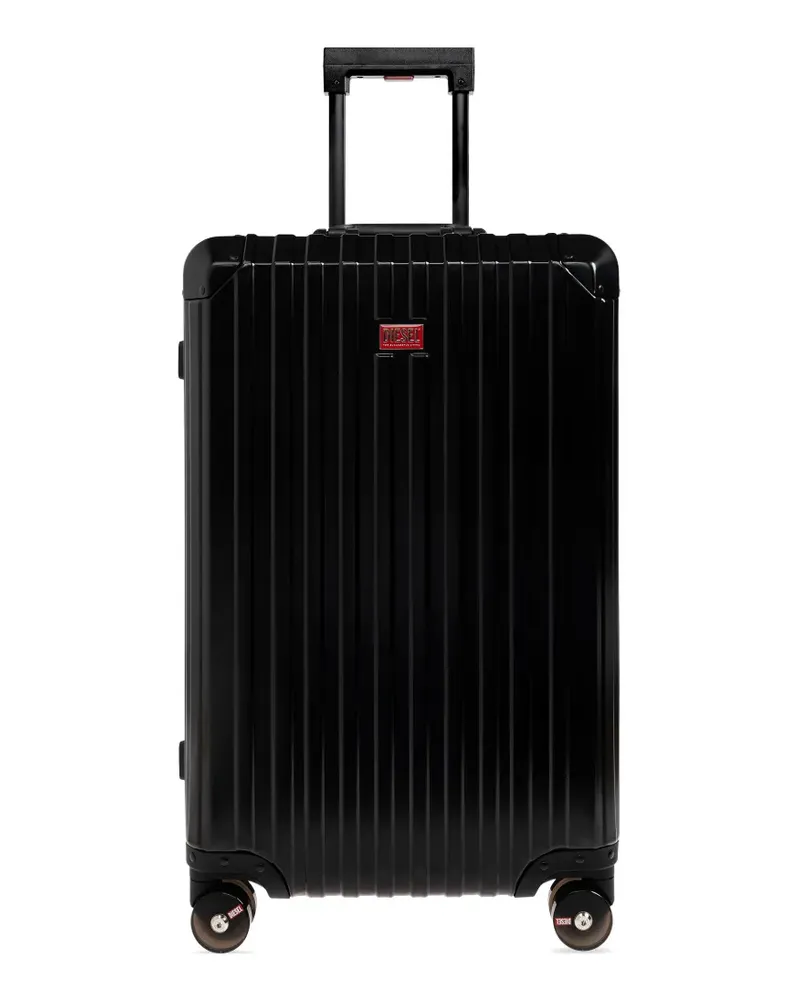 Diesel ribbed logo-plaque suitcase - Schwarz Schwarz