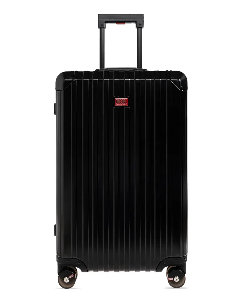 Diesel ribbed logo-plaque suitcase - Schwarz Schwarz