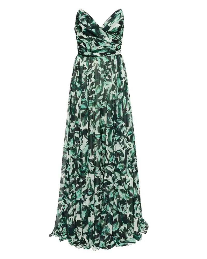 Amsale Schulterfreies Kleid mit Print - Grün Grün