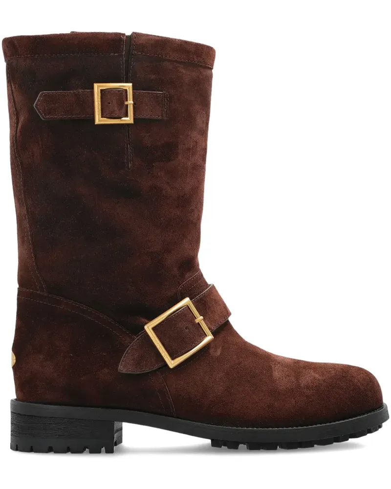 Jimmy Choo buckle mid biker boots - Braun Braun