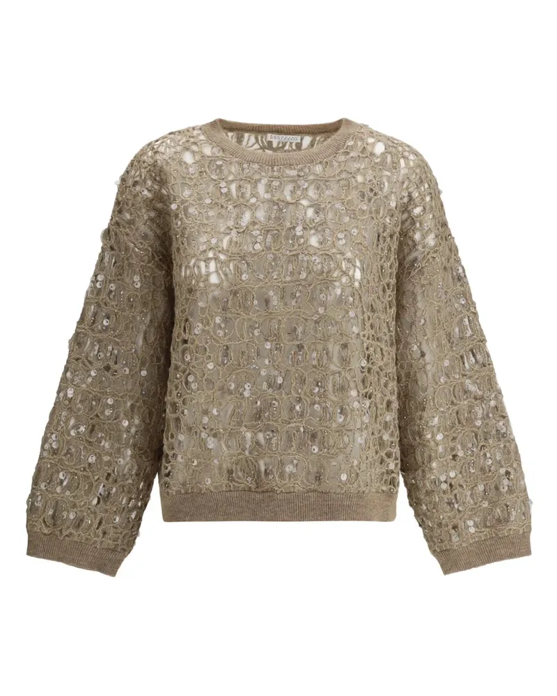 Brunello Cucinelli Pullover mit Pailletten - Nude Nude