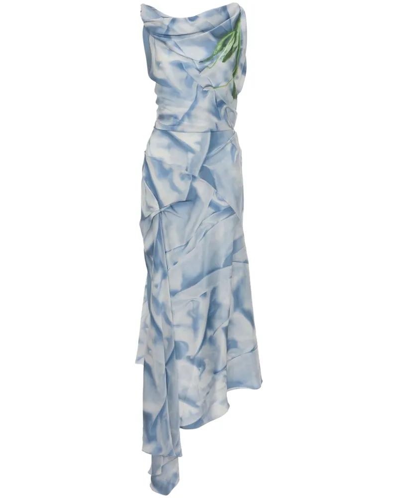 Victoria Beckham Drapiertes Midikleid - Blau Blau