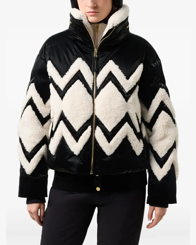 Bogner Vaya zigzag-panel ski jacket - Schwarz Schwarz