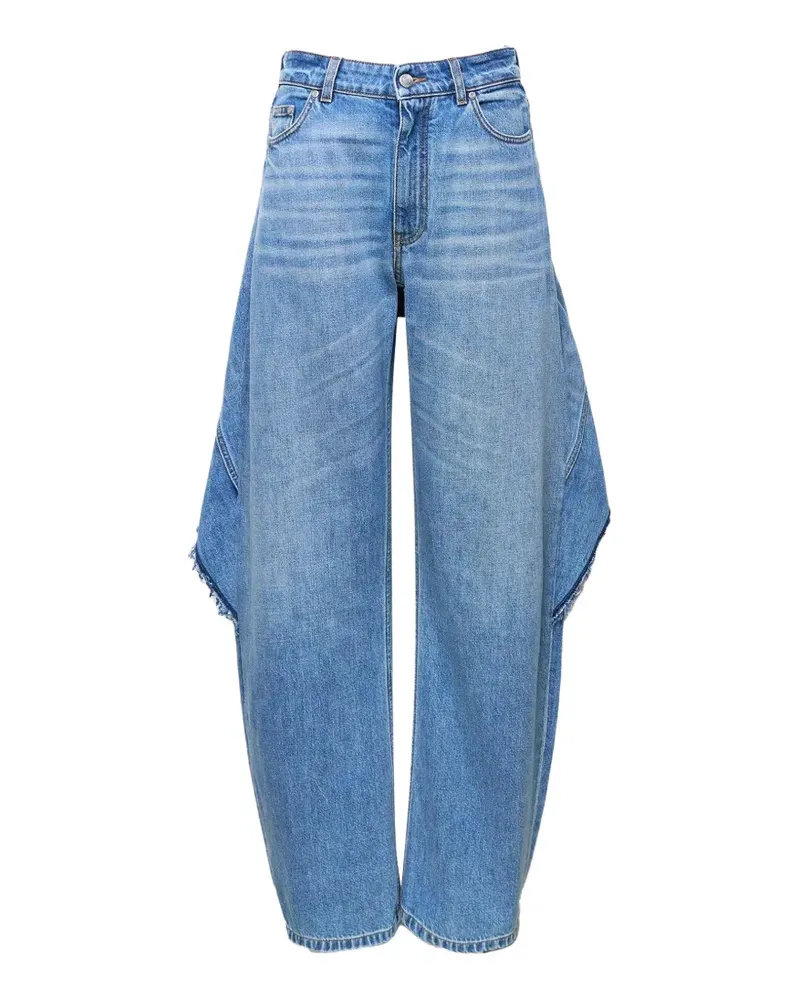 Stella McCartney frayed-edge layered jeans - Blau Blau