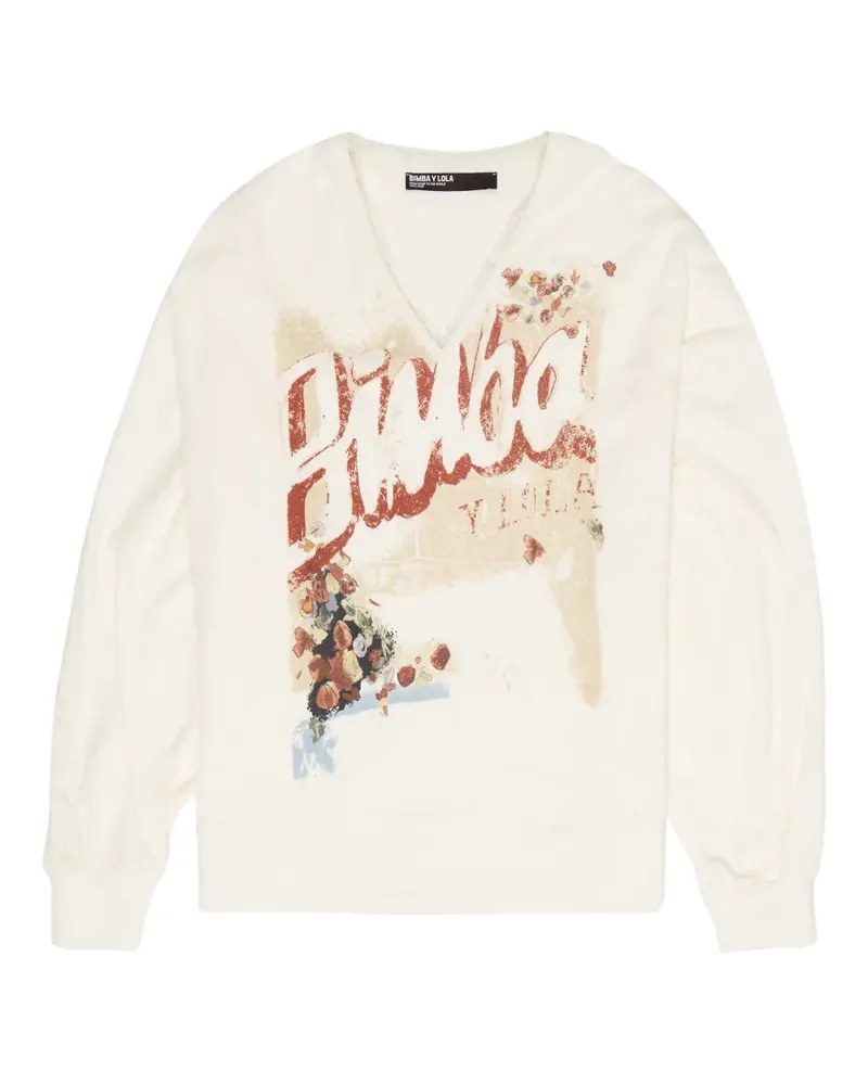 BIMBA Y LOLA Sweatshirt aus Frottee mit V-Ausschnitt - Nude Nude
