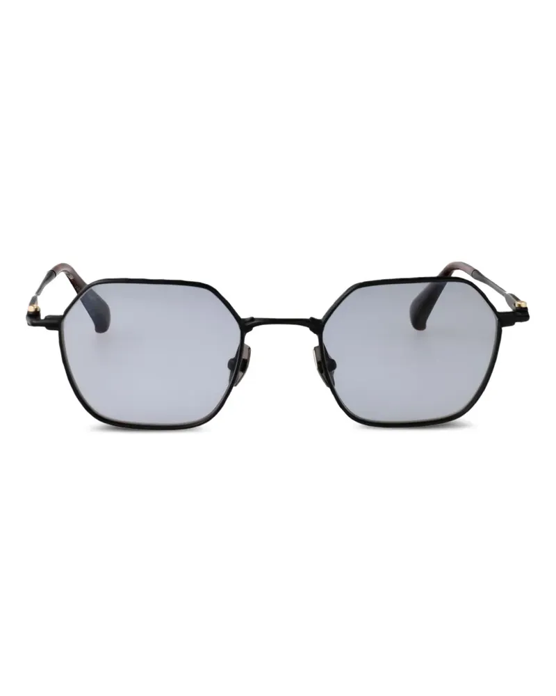 Yohji Yamamoto Sonnenbrille mit geometrischem Gestell - Schwarz Schwarz