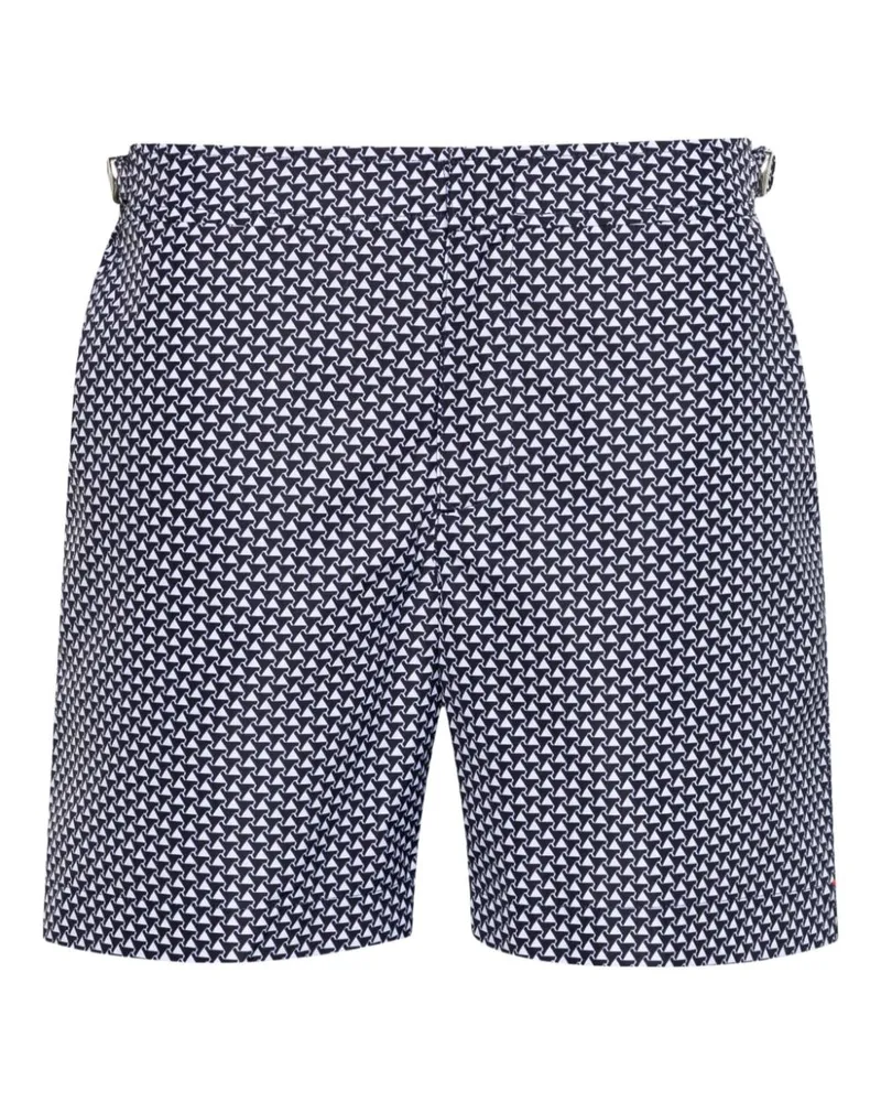 Orlebar Brown Bulldog Pax Badeshorts mit abstraktem Print - Blau Blau