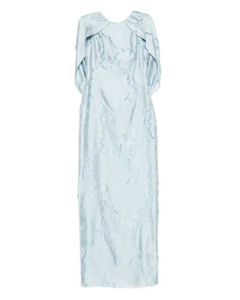 Amsale Jacquard-Kleid mit Blumenmuster - Blau Blau