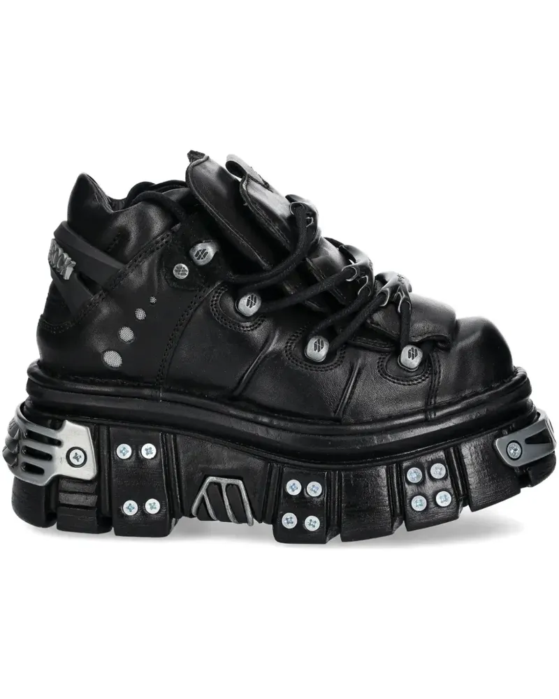New Rock Sneakers mit Plateau - Schwarz Schwarz