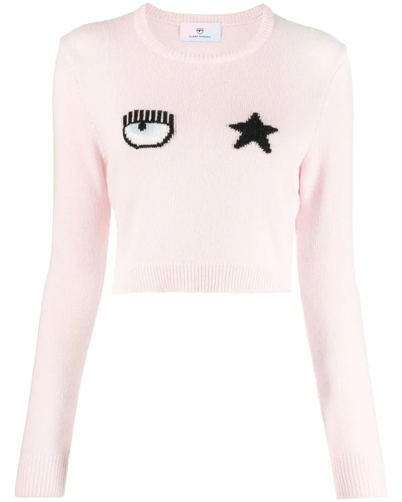 Chiara Ferragni Bestickter Pullover Rosa