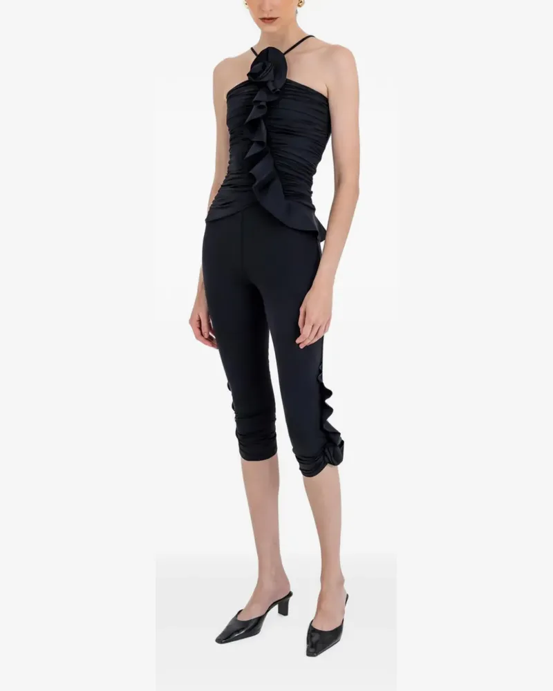 Maygel Coronel Nacari ruffled ruched top - Schwarz Schwarz