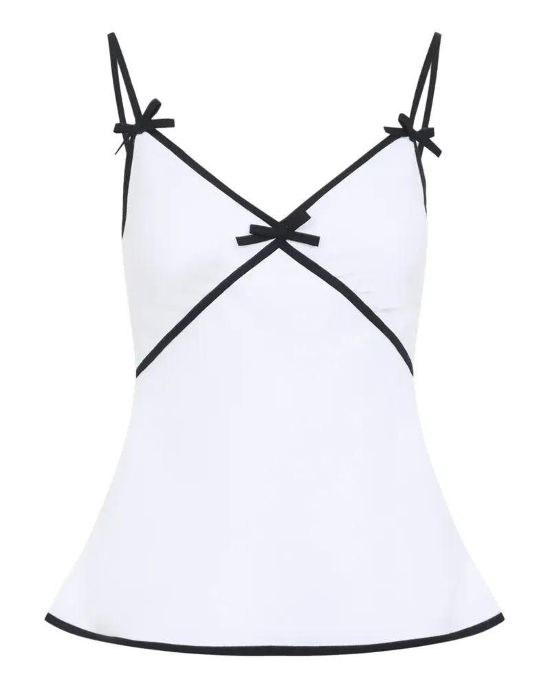 Moschino bow-detail spaghetti-strap top - Weiß Weiß