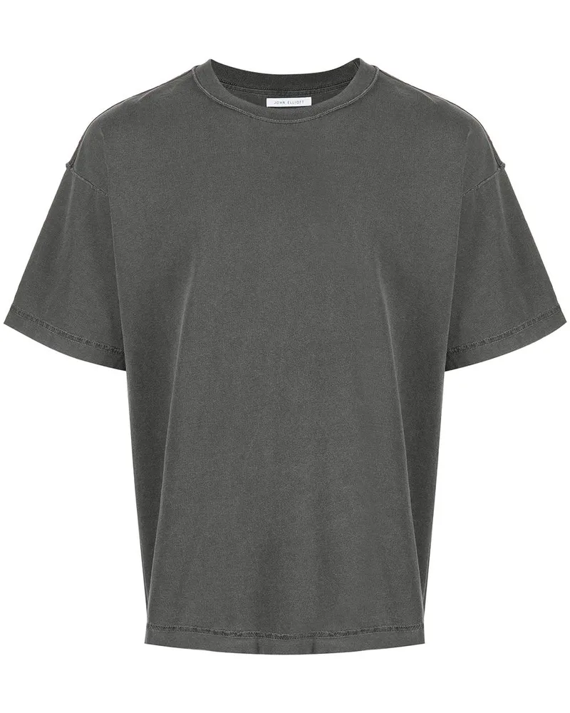 John Elliott + Co Cropped-T-Shirt im Inside-Out-Look Grau