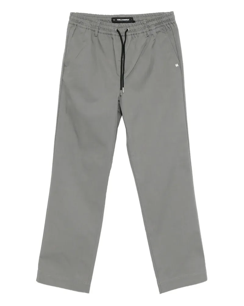Karl Lagerfeld Gerade Hose mit Logo-Schild - Grau Grau