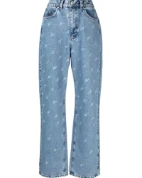 Axel Arigato Gerade Jeans mit Initialen-Print Blau