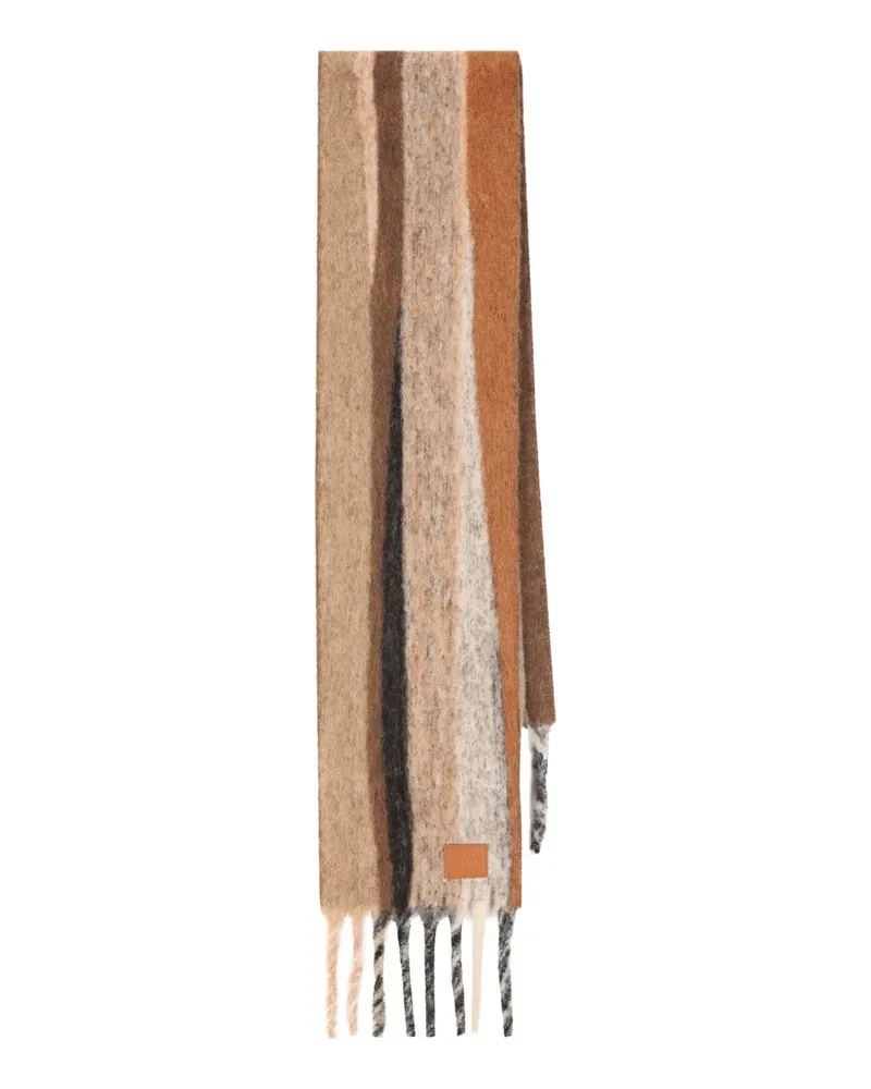 Loewe striped fringed scarf - Nude Nude