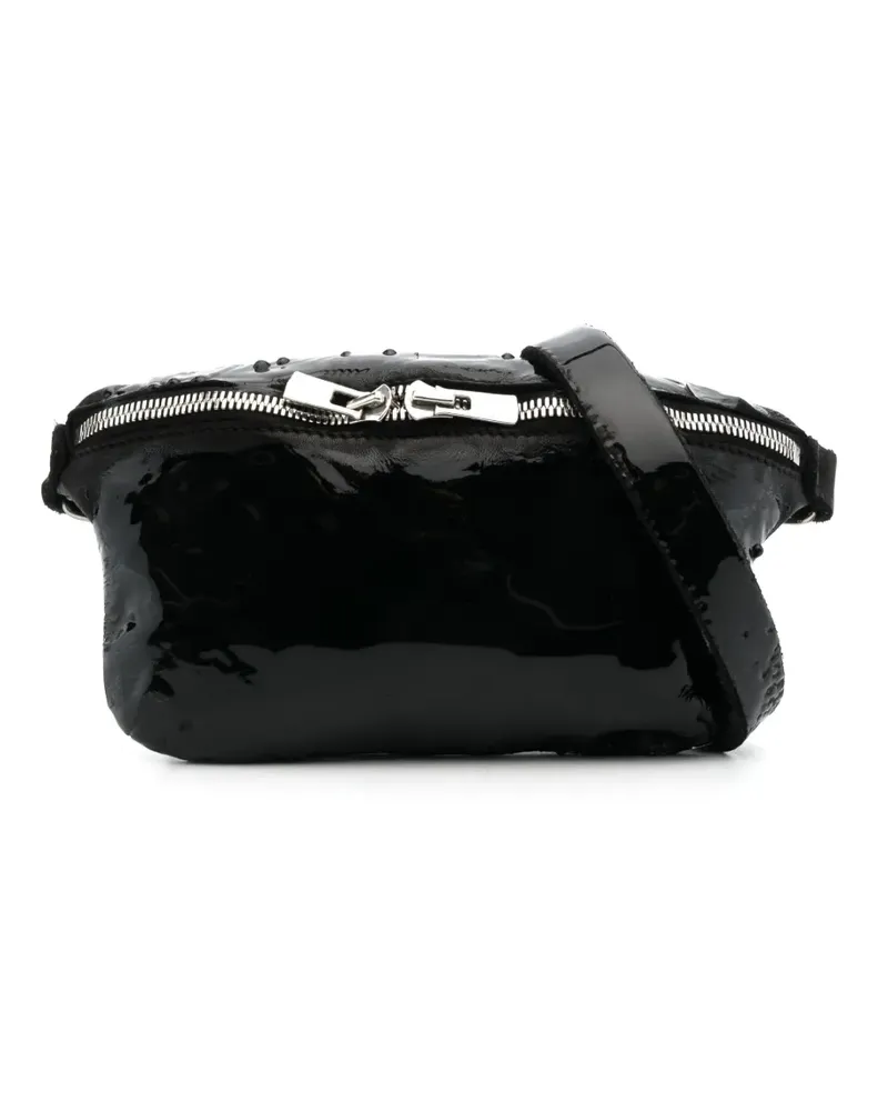 GUIDI Gürteltasche aus Lackleder - Schwarz Schwarz